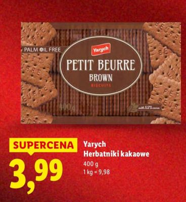 Herbatniki kakaowe Petit Beurre Brown promocja w Lidl