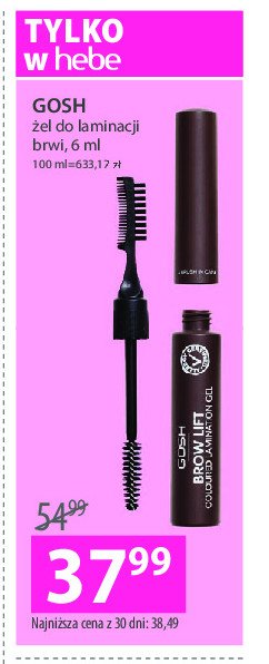 Żel do laminacji brwi GOSH BROW LIFT promocja