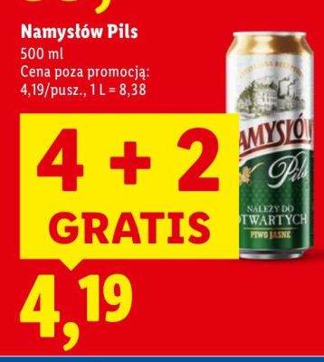 Piwo Namysłów Pils 500 ml promocja w Lidl