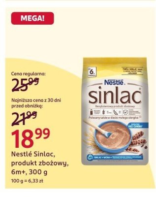 Produkt zbożowy Nestlé Sinlac, 6m+, 300 g promocja w Rossmann
