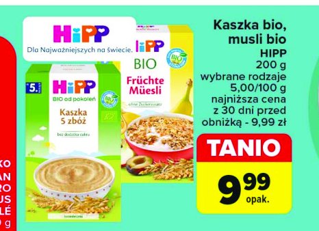 Kaszka 5 zbóż Hipp bio promocja