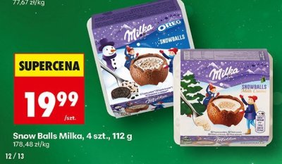 Snow Balls Milka, 4 szt., 112 g promocja w Biedronka