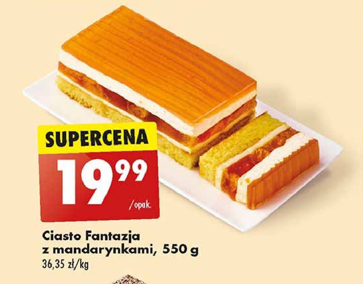 Ciasto fantazja z mandarynkami promocja w Biedronka