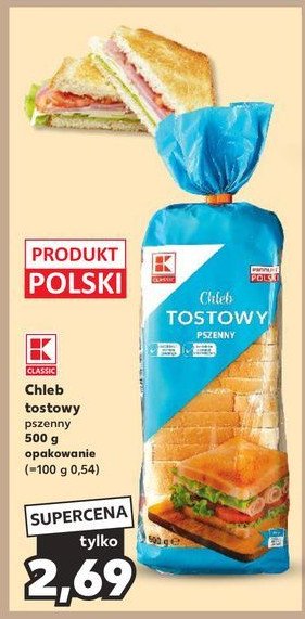 Chleb tostowy pszenny K-classic promocja