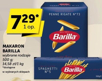Makaron Barilla, wybrane rodzaje promocja w ABC