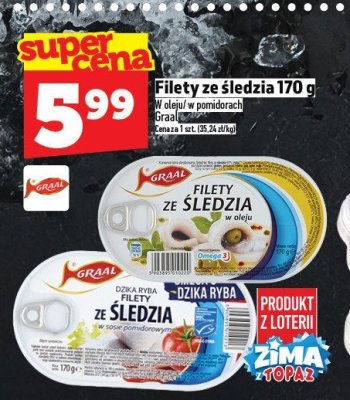 Filety ze śledzia 170 g Graal promocja w TOPAZ