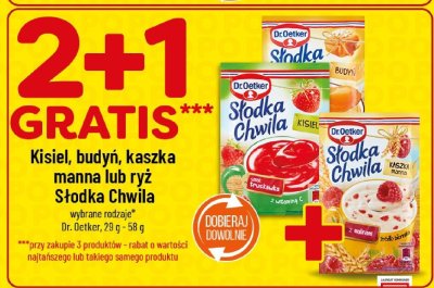 Kisiel, budyń, kaszka manna lub ryż Słodka Chwila Dr. Oetker wybrane rodzaje promocja w POLOmarket