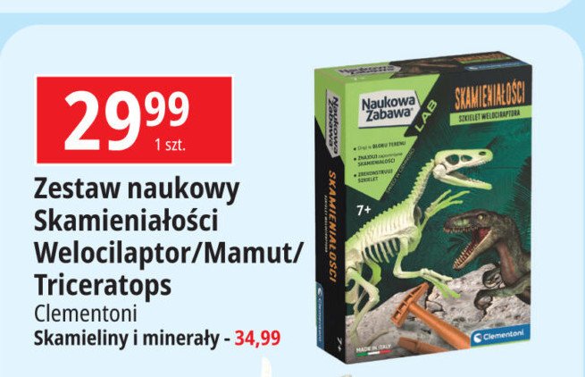 Skamieniałości welocilaptor Clementoni promocja