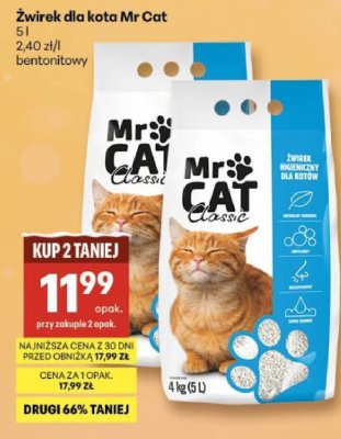 Żwirek dla kota Mr Cat promocja w Delikatesy Centrum