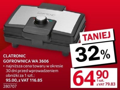 Gofrownica Clatronic WA 3606 promocja w Selgros