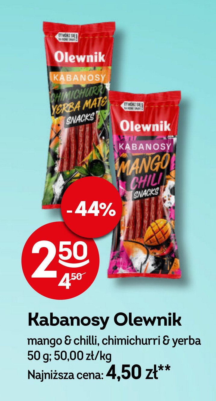 Kabanosy chimichurri&yerba Olewnik promocja w Żabka