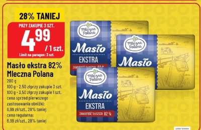 Masło ekstra 82% Mleczna Polana promocja w POLOmarket