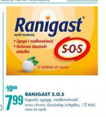 Tabletki na zgagę i niestrawności Ranigast sos promocja