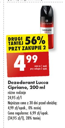 Dezodorant Lucca cipriano red chrome promocja w Biedronka