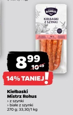 Kiełbaski Mistrz Rohus białe z szynki  promocja w Netto