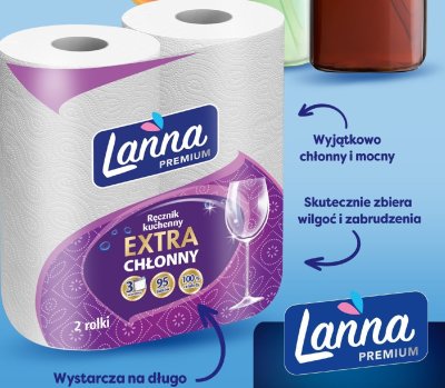 Ręcznik kuchenny Extra chłonny 2 szt. Lanna promocja w POLOmarket