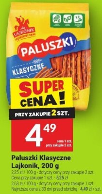 Paluszki Klasyczne Lajkonik, 200 g promocja w Twój Market