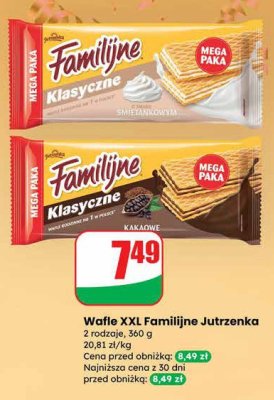 Wafle XXL Familijne kakaowe Jutrzenka promocja w Dino