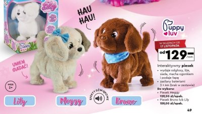 Interaktywny piesek Puppy Luv Bruno lub Lily promocja w Biedronka