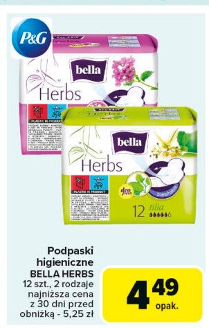 Podpaski higieniczne verbena Bella herbs promocja w Carrefour Market