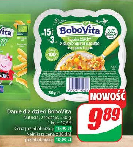 Łagodne curry z kurczakiem i mango warzywami i ryżem Bobovita promocja