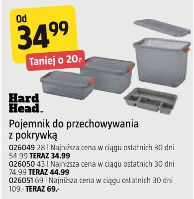 Pojemnik do przechowywania z pokrywką Hard Head 026051 69 l promocja w Jula