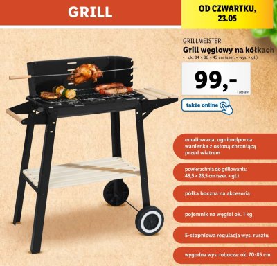 Grill węglowy na kółkach Grill meister promocja