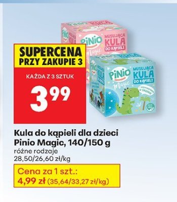 Kula do kąpieli dla dzieci Pinio Magic, 140/150 g różne rodzaje promocja w Biedronka