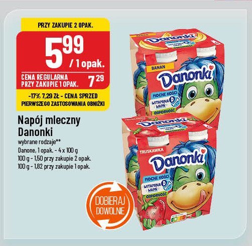 Jogurt truskawka Danone danonki promocja