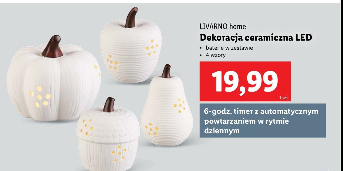 Dekoracja ceramiczna led LIVARNO HOME promocja