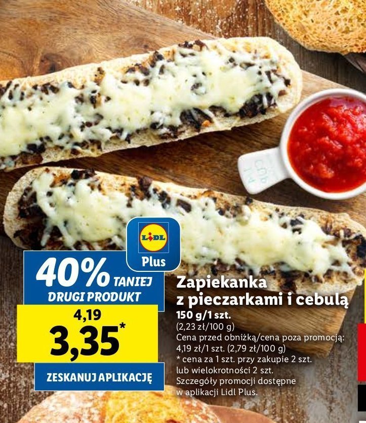 Zapiekanka z pieczarkami i cebulą promocja