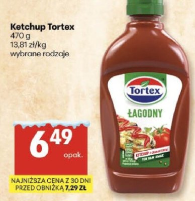 Ketchup Tortex, wybrane rodzaje promocja w Delikatesy Centrum