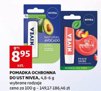 Pomadka do ust peach shine Nivea 24h melt-in moisture promocja