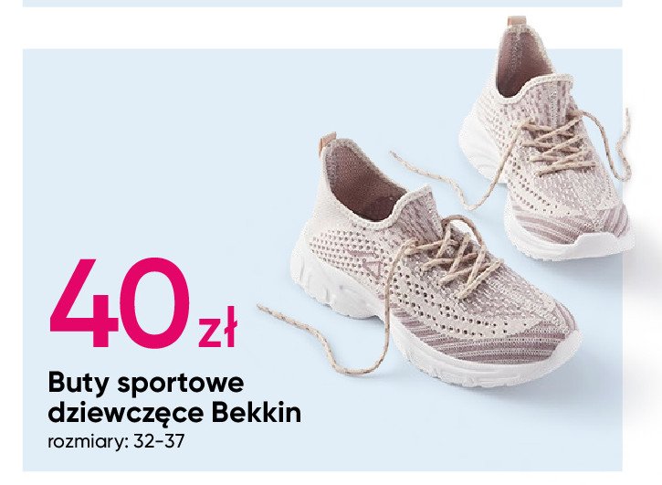 Buty sportowe dziewczęce 32-37 Bekkin promocja w Pepco