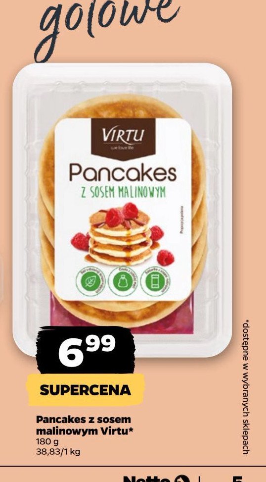 Pancakes z sosem malinowym Virtu promocja w Netto