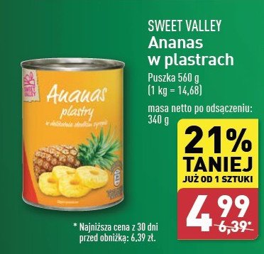 Ananas plastry Sweet valley promocja