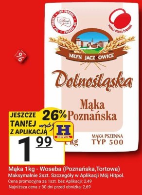 Mąka 1kg - Woseba (Poznańska, Tortowa) promocja w Hitpol