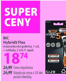 Maszynka do golenia + 2 wkłady Bic flex 5 hybrid promocja