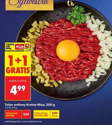 Tatar wołowy Kraina Mięs promocja w Biedronka