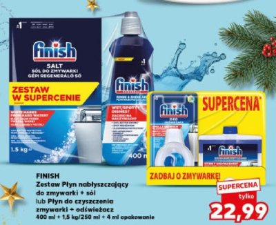 Zestaw sól 1,5 kg + płyn nabłyszczający do czyszczenia zmywarki promocja w Kaufland