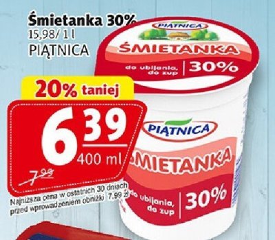 艢mietanka 30% 艁aciata promocja w Prim Market