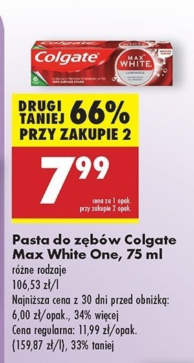 Pasta do zębów luminous Colgate max white promocja