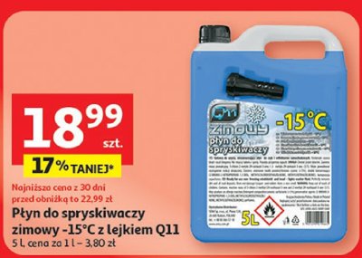 Płyn do spryskiwaczy zimowy -15°C z lekiem Q11 promocja w Auchan