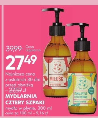 MYDLARNIA CZTERY SZPAKI mydło w płynie promocja w Super-Pharm
