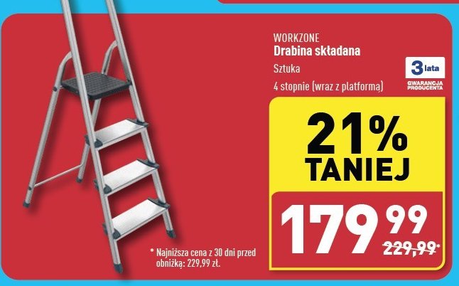 Drabina składana 4 stopnie WORKZONE promocja