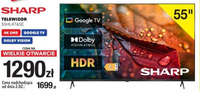Telewizor SHARP 55HL4765E 55" 4K UHD Google TV Dolby Vision promocja w RTV EURO AGD