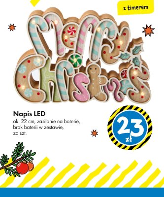 Napis LED Merry Christmas promocja w Tedi