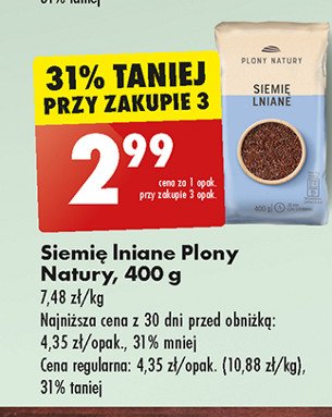 Siemię lniane Plony natury promocja