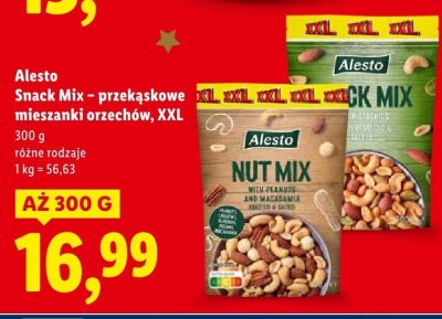 Mieszanka orzechów Alesto Snack Mix - przekąskowe mieszanki orzechów, XXL promocja w Lidl