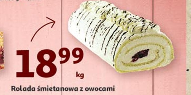 Rolada 艣mietankowa z owocami promocja